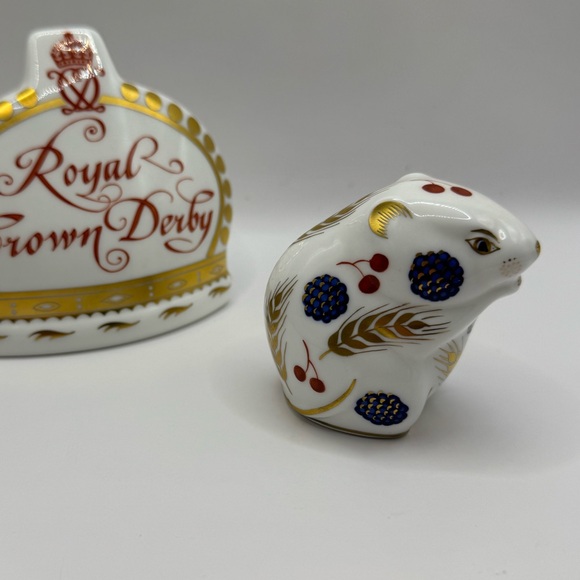 Royal Crown Derby "Harvest Mouse" vintage 1985 w/ rare permanent ceramic stopper - Picture 1 of 12